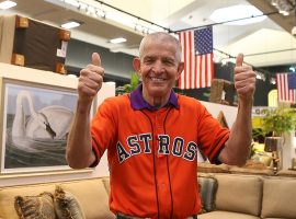 Jim "Mattress Mack" McIngvale returns with another Win It All promotion at his furniture company in Houston where customers win free furniture of the Astros win the World Series. (Image: Getty)