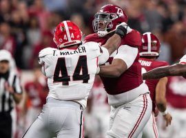 The latest odds say that Travon Walker is the favorite to be the first pick in the 2022 NFL Draft, but the Jaguars’ selection is far from certain. (Image: Zach Bolinger/Icon Sportswire/Getty)